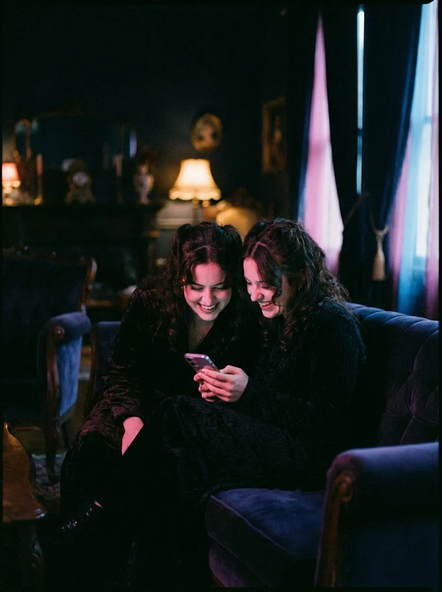 Editorial portrait, two companion personas
