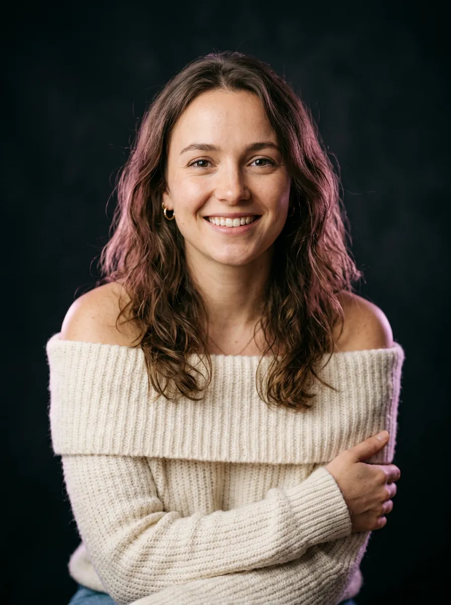 Editorial portrait, AI girlfriend app companion
